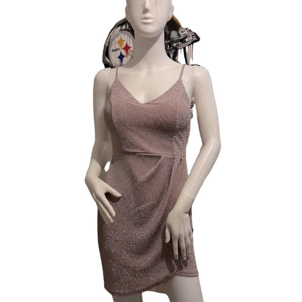 Lulus Forever Your Girl Metallic Blush Pink Bodycon Dress